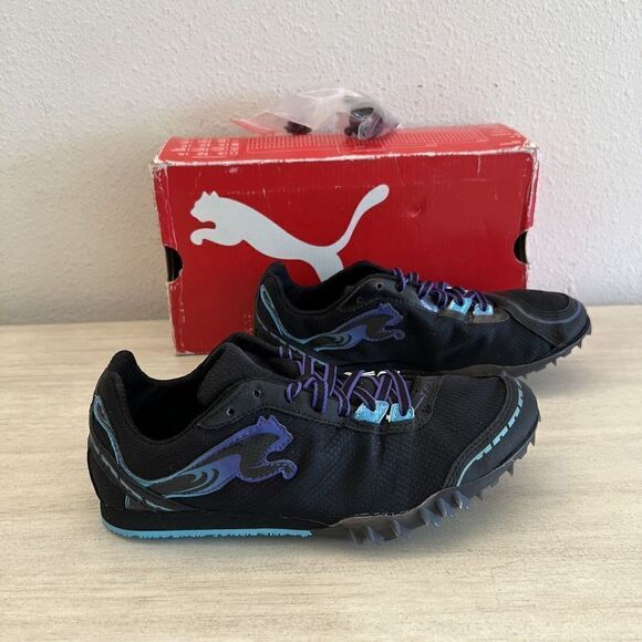 PUMA Women’s Sz 6.5 Black RUNNING TFX DISTANCE V4 Shoes NIB - Picture 2 of 15